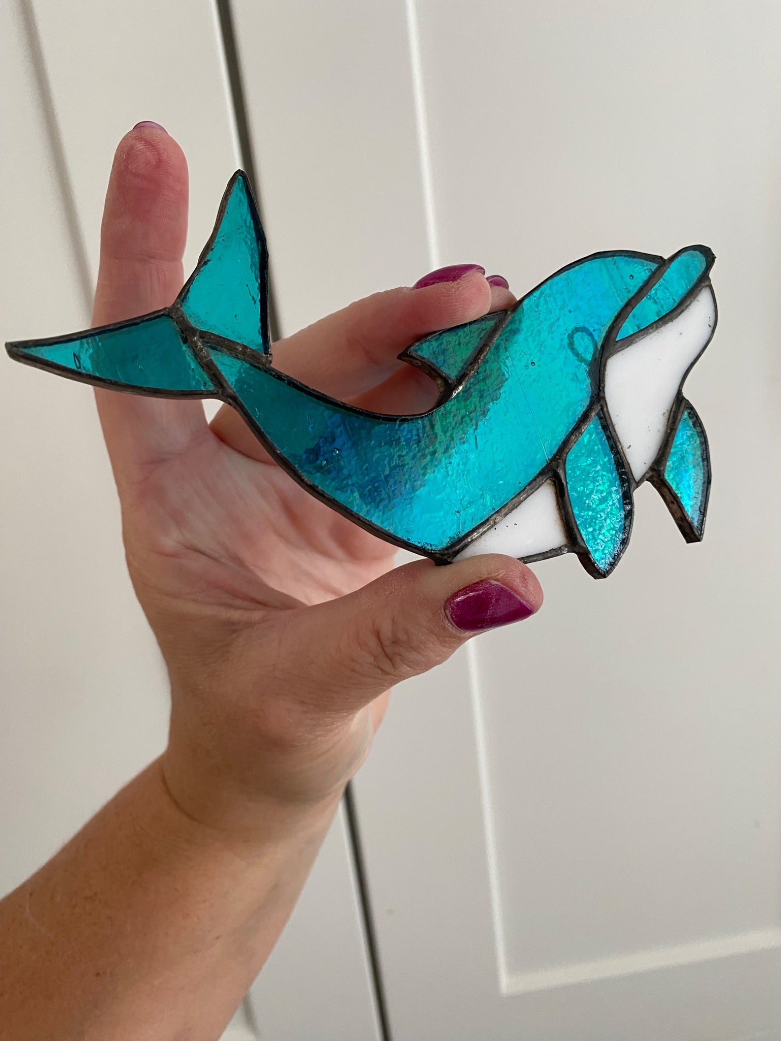 Cutting Edge Stained Glass - Dolphin  - 1