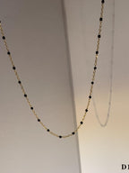 Moon Jewellery - Necklaces - Enamel and Stainless Steel/18k Gold Plated - 16"