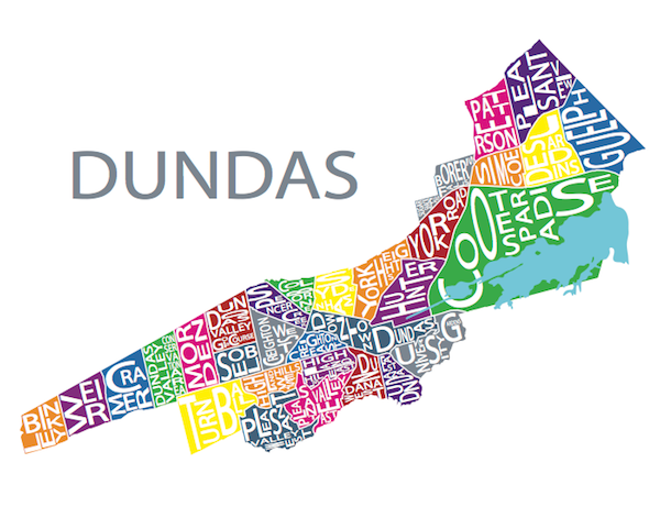 All Over the Map Studios - Map of Dundas (Various Sizes and Colours) - 3