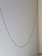 Moon Jewellery - Necklaces - Enamel and Stainless Steel/18k Gold Plated - 16"